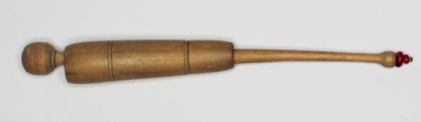 antiker, gebrauchter Hülsenklöppel m.Perle 11.5 cm